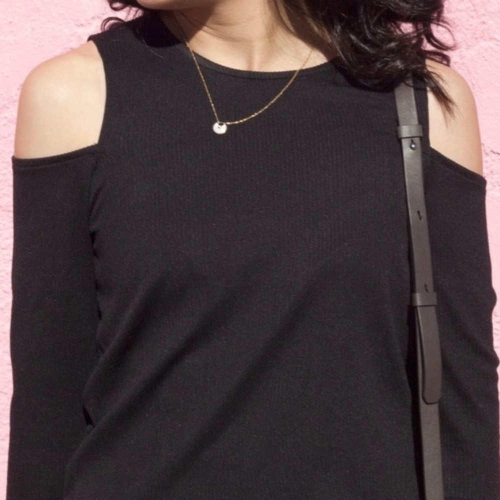NWT Zara Ribbed W&B Cold Shoulder Dress - Picture 6 of 6